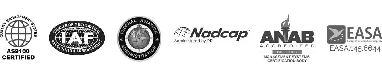 Anmark registrations and accreditations, including Nadcap accredited.